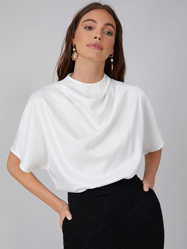Katie DRAPED NECK TOP