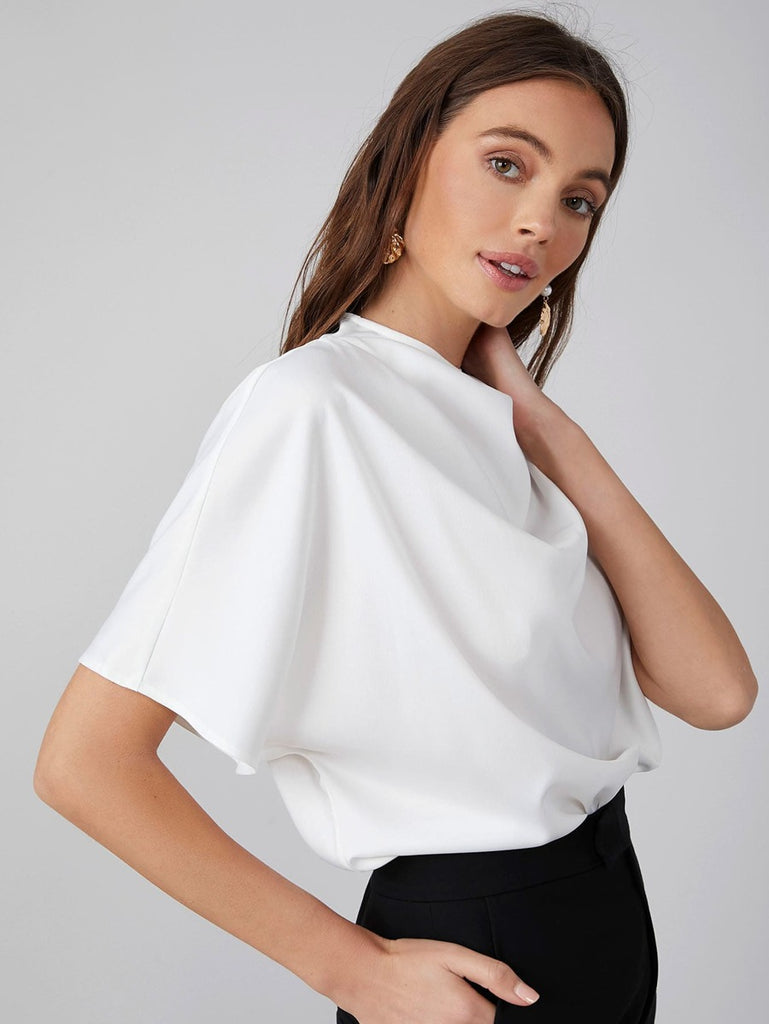 Katie DRAPED NECK TOP