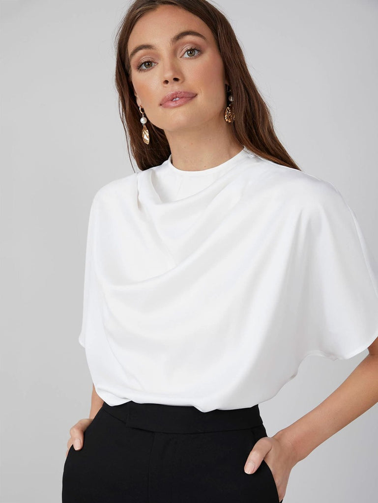 Katie DRAPED NECK TOP