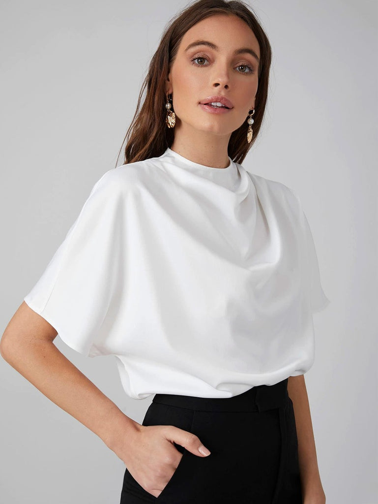 Katie DRAPED NECK TOP