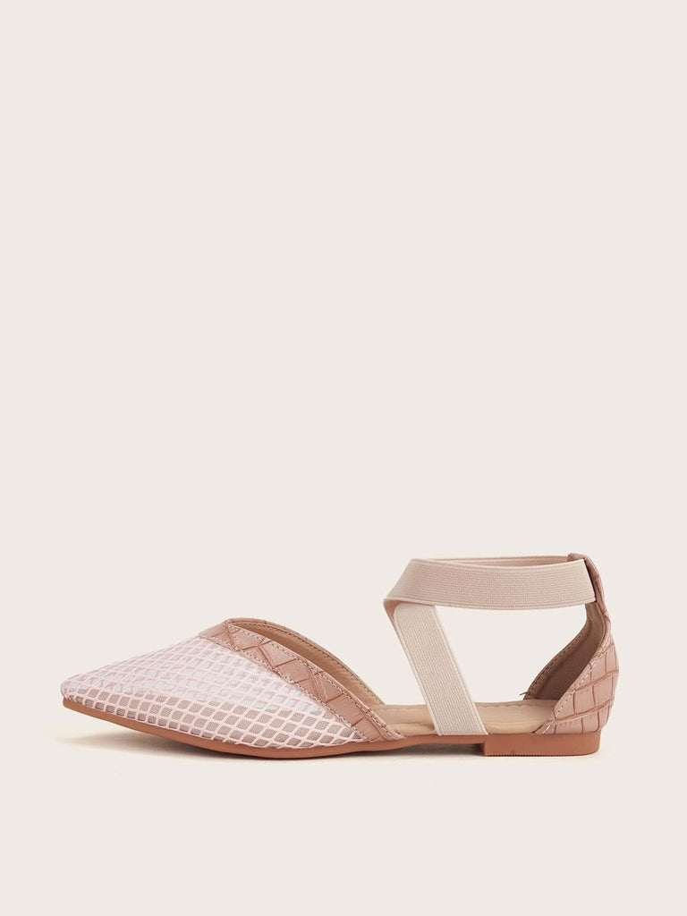 Croc Embossed Mesh Ballet Flats