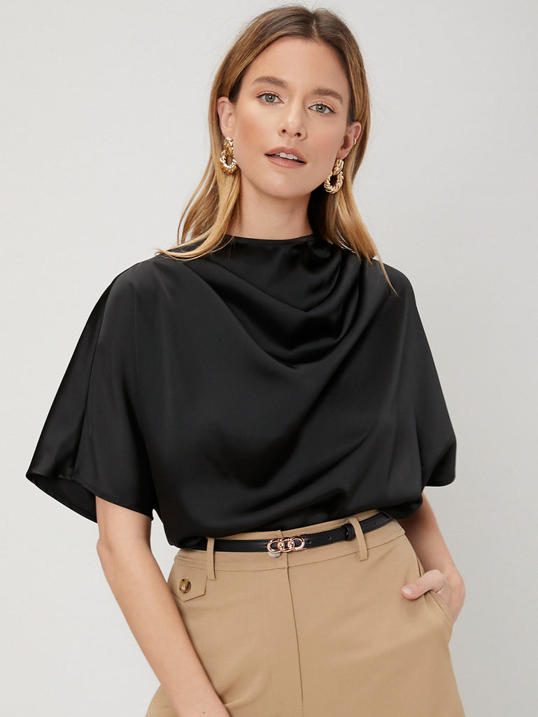 Katie DRAPED NECK TOP