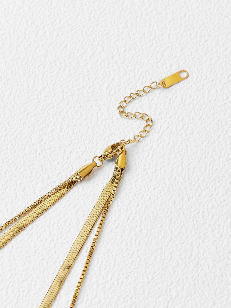 Peace 14K GOLD PLATED LAYERED NECKLACE