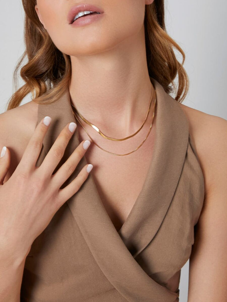 Peace 14K GOLD PLATED LAYERED NECKLACE