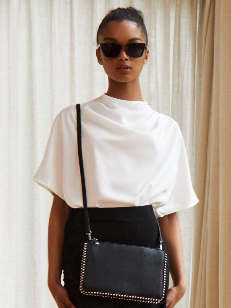 Katie DRAPED NECK TOP