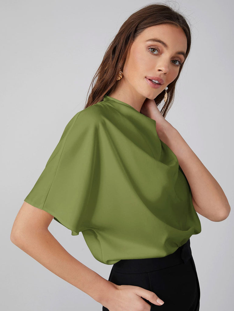 Katie DRAPED NECK TOP