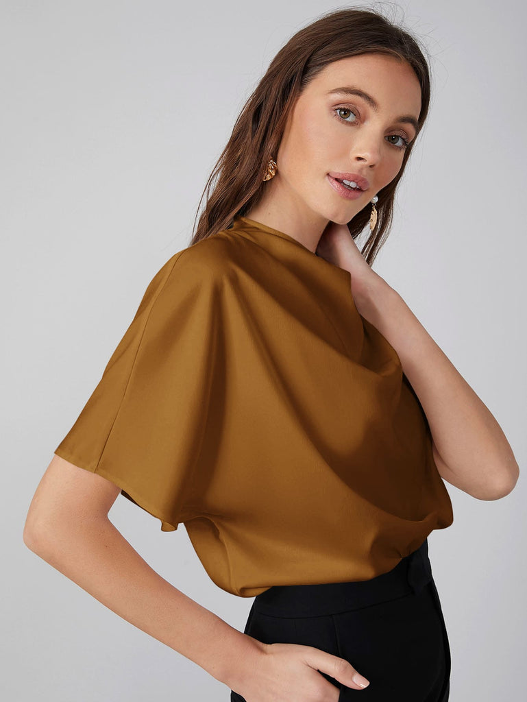 Katie DRAPED NECK TOP