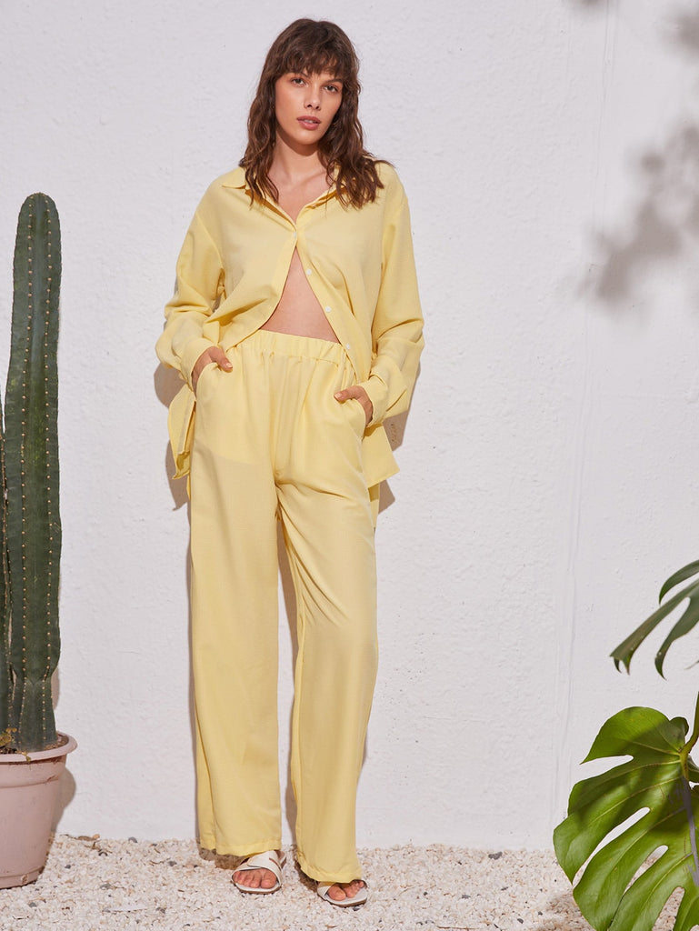 Argo Longline Blouse & Wide Leg Pants Set