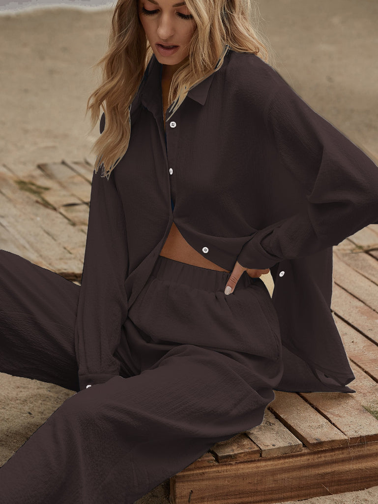 Argo Longline Blouse & Wide Leg Pants Set