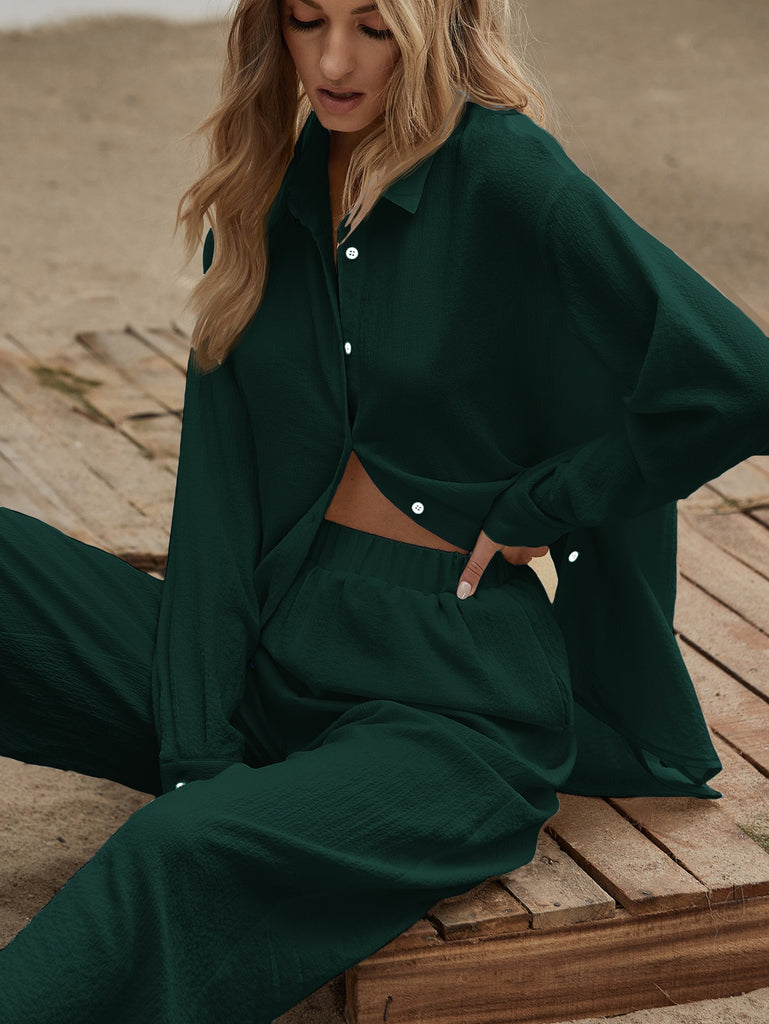 Argo Longline Blouse & Wide Leg Pants Set
