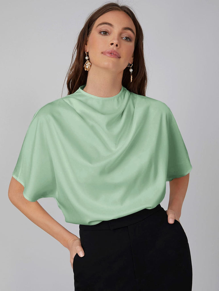 Katie DRAPED NECK TOP
