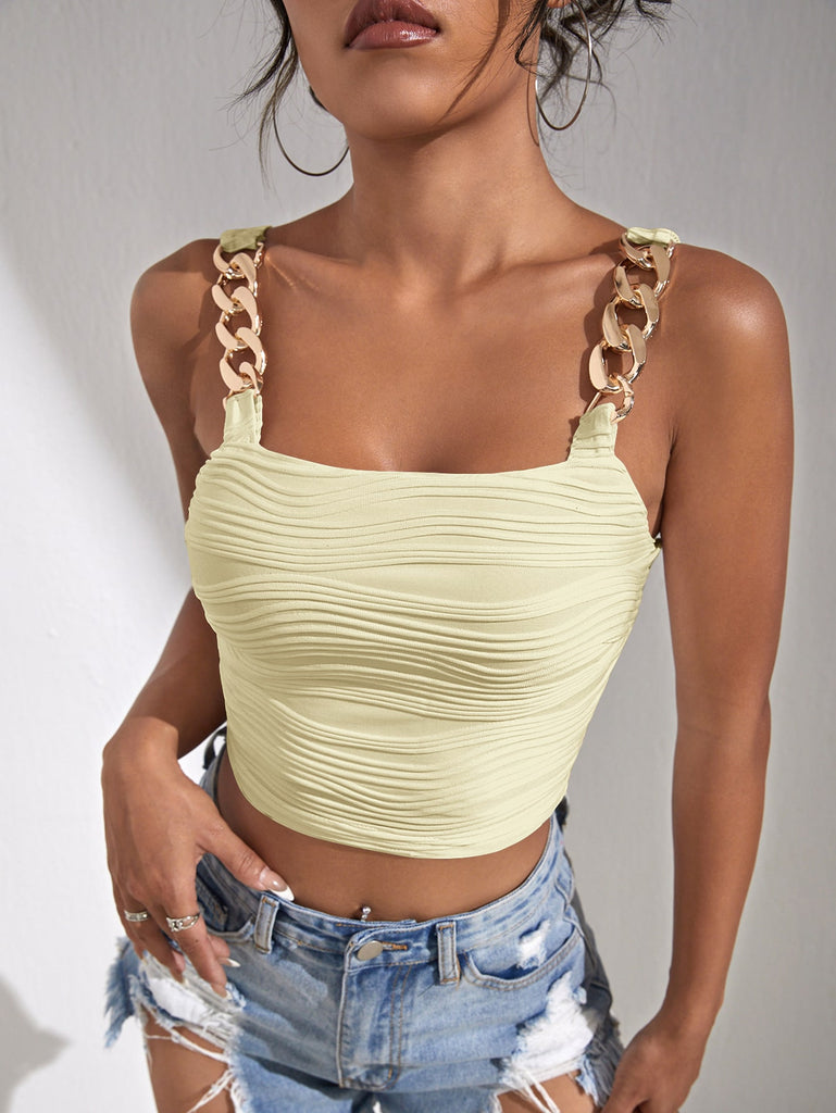 Lia Textured Crop Cami Top