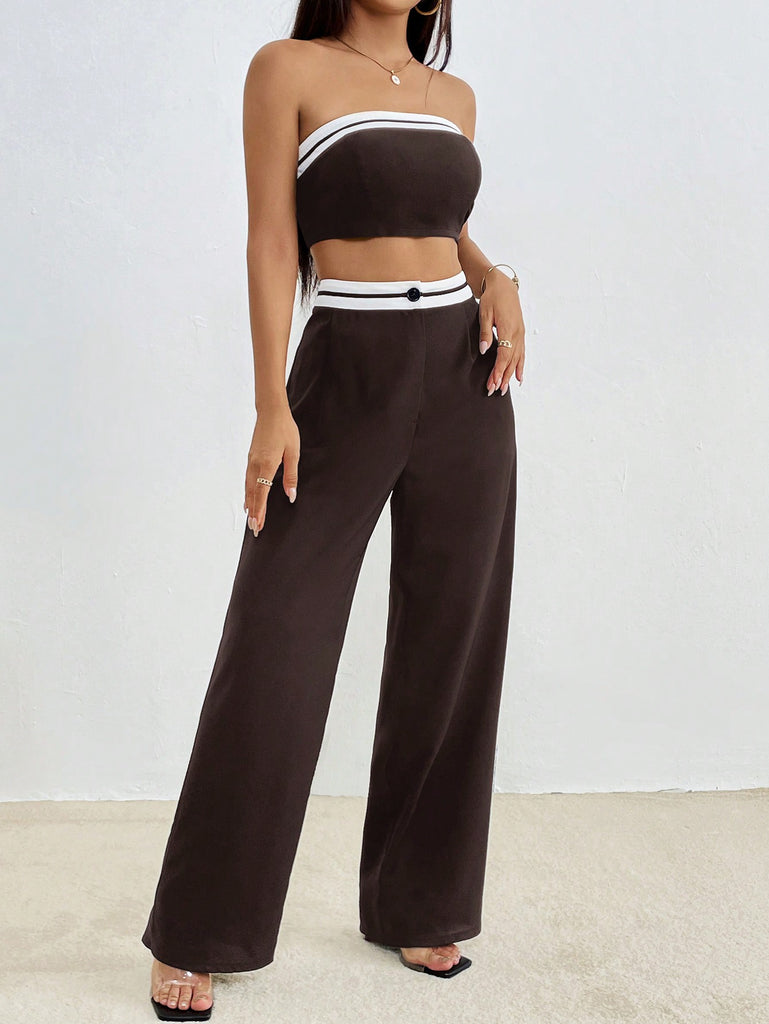Stella Trim Tube Top & Wide Leg Pants