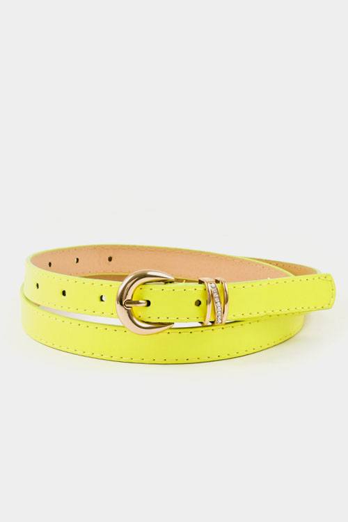 Buckle accent stitch belt