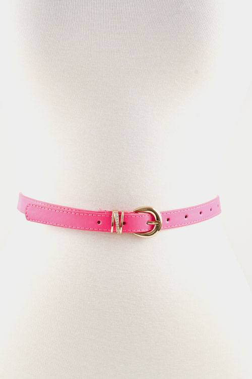 Buckle accent stitch belt