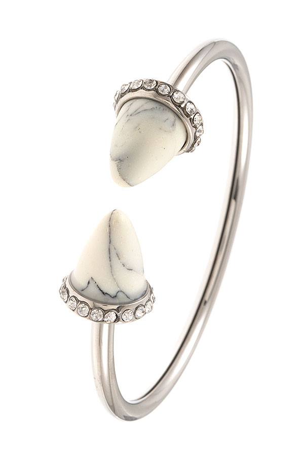 Gem Cone Tip Cuff Bracelet
