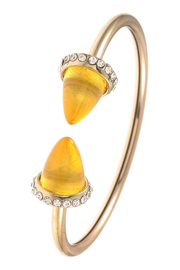 Gem Cone Tip Cuff Bracelet