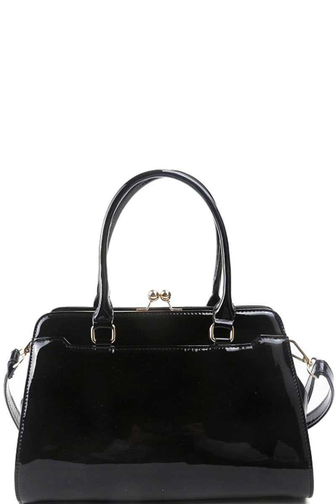 Designer Fashion Glossy Satchel With Long Strap