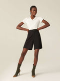 Bailey HIGH-RISE PLEATED TAILORED SHORTS