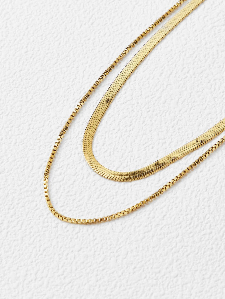 Peace 14K GOLD PLATED LAYERED NECKLACE