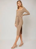 Sai FITTED BELTED DRESS