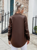 Eilly Faux Leather Blouse