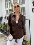 Eilly Faux Leather Blouse