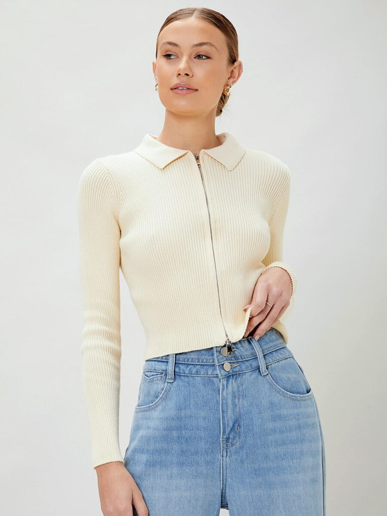 MOTF ECO RECYCLED POLYESTER CROPPED CARDIGAN