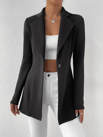 I mean Business Faux Leather Blazer