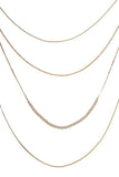 Multi layered flat chain aligned pearl accent necklace set